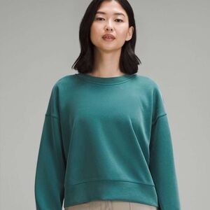 Lululemon Softstreme Perfectly Oversized Cropped Crew Storm Teal Size 4
